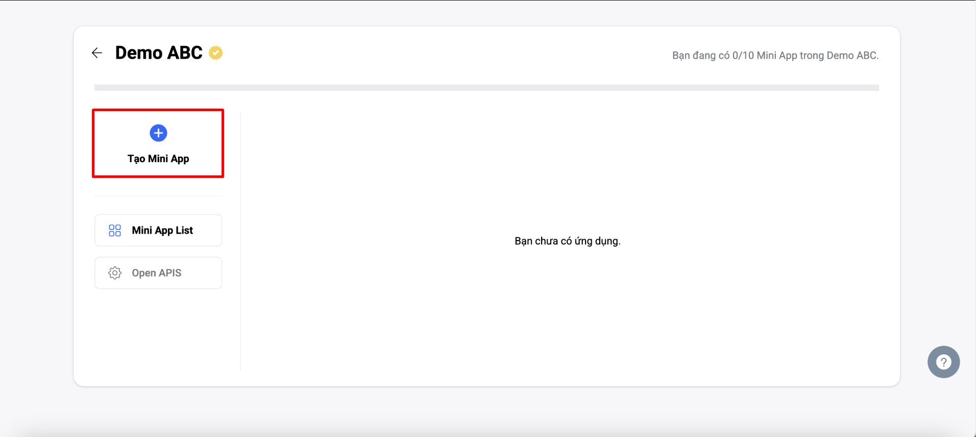 Tạo Mini App