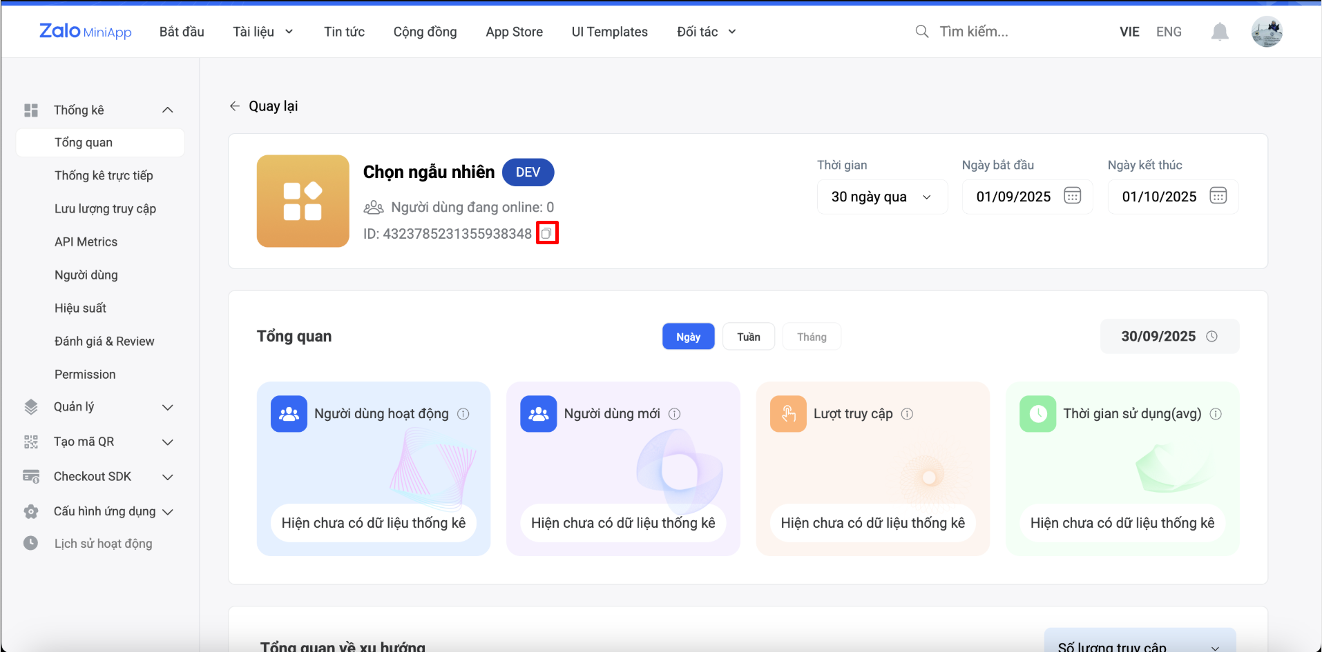 Lấy App ID